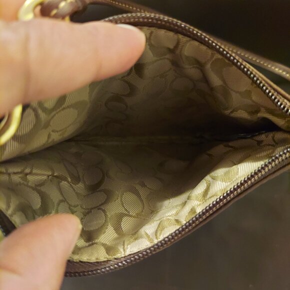 Chocolate Brown Coach Wristlet - Picture 5 of 5